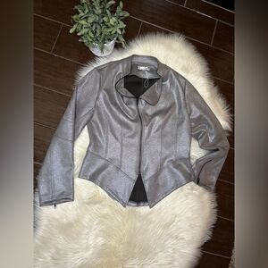 Anthropologie Solitaire metallic shimmer faux suede Blazer sz medium